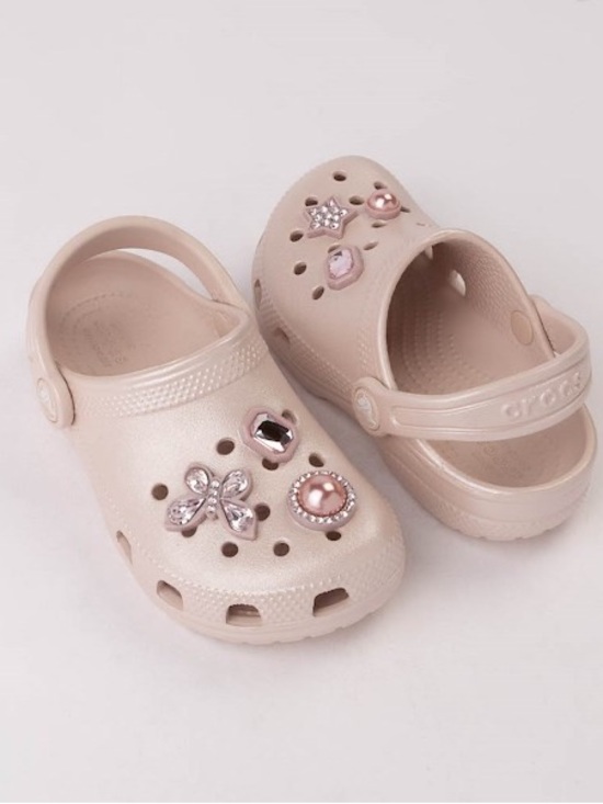 CROCS Other - CROCS Kids Classic Clog in Blush Pink with Decorative Gems